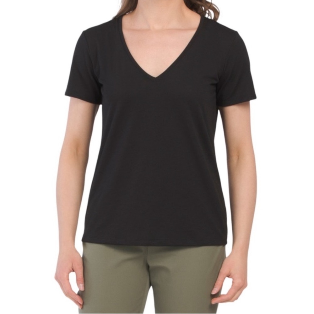 Theory Classic Black V-Neck Women's Top Small